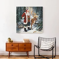 Woodland Santa Canvas Art Print