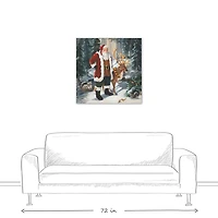 Woodland Santa Canvas Art Print