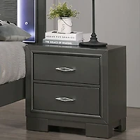 Metallic Gray Wood Jovan Nightstand