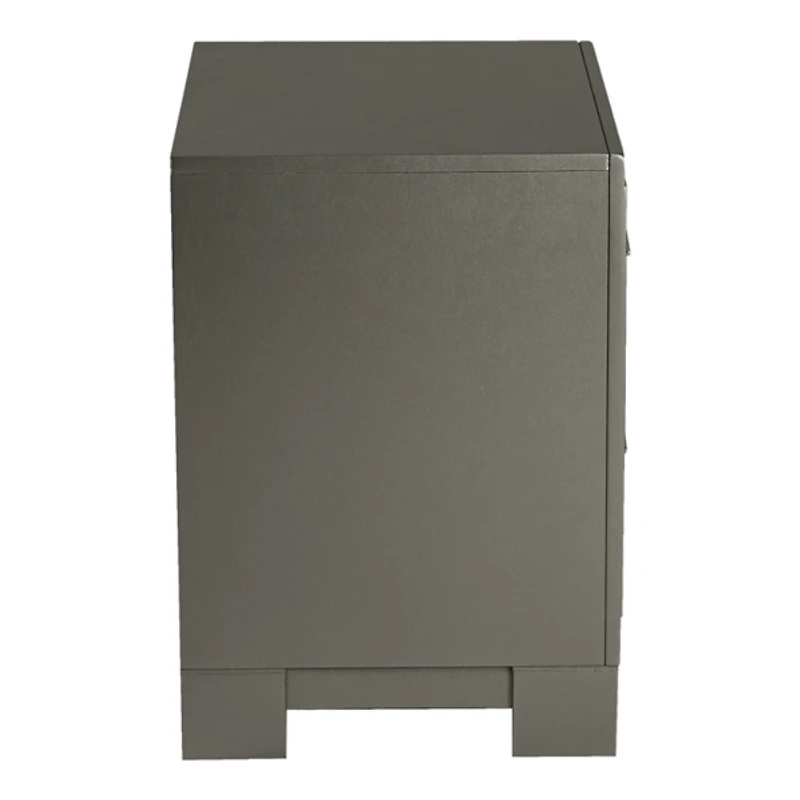 Metallic Gray Wood Jovan Nightstand