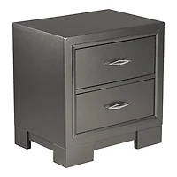 Metallic Gray Wood Jovan Nightstand