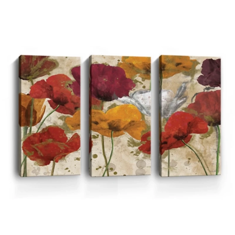 Happy Flowers Canvas Art Prints, Set of 3