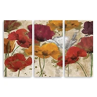Happy Flowers Canvas Art Prints, Set of 3