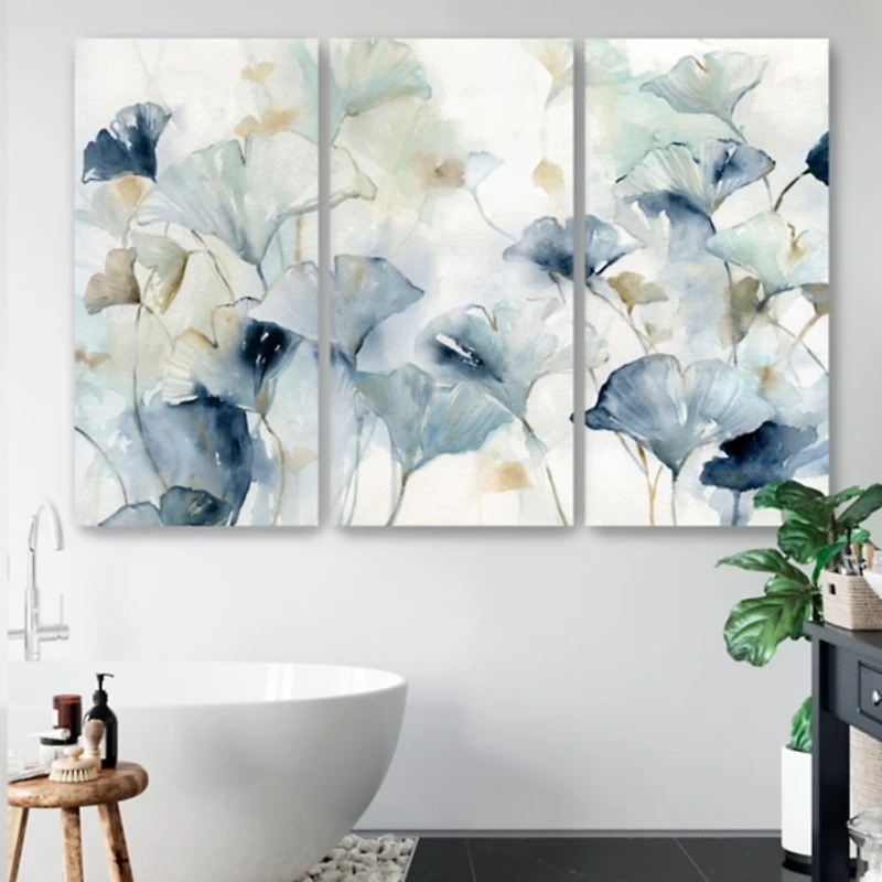 Glorious Ginko Canvas Art Prints, Set of 3