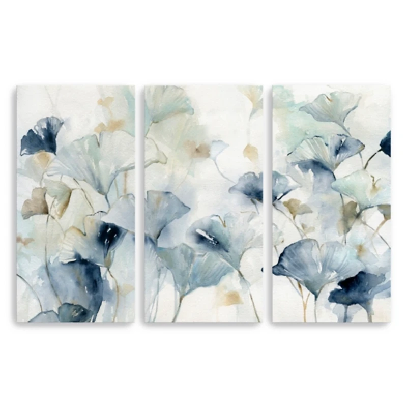 Glorious Ginko Canvas Art Prints, Set of 3