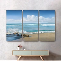 Sweeping Blue Canvas Art Prints, Set of 3