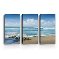 Sweeping Blue Canvas Art Prints, Set of 3