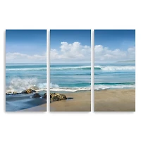 Sweeping Blue Canvas Art Prints, Set of 3