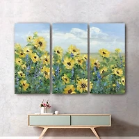 Sunflowers Forever Canvas Art Prints, Set of 3