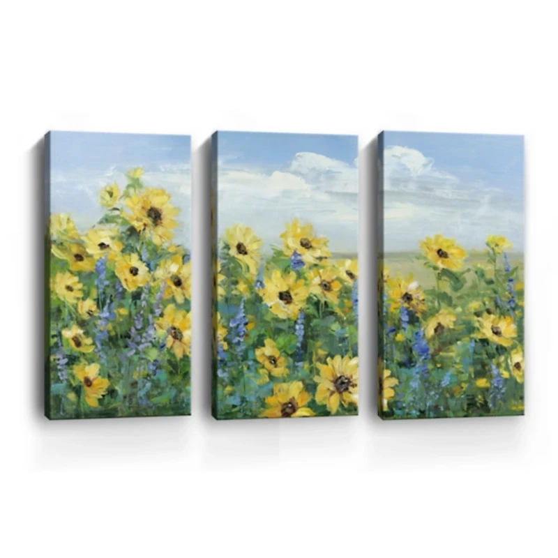 Sunflowers Forever Canvas Art Prints, Set of 3