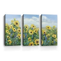 Sunflowers Forever Canvas Art Prints, Set of 3