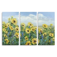 Sunflowers Forever Canvas Art Prints, Set of 3