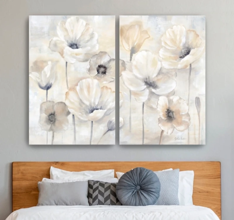 Poppy Garden Landscape Canvas Art Prints, 32x48