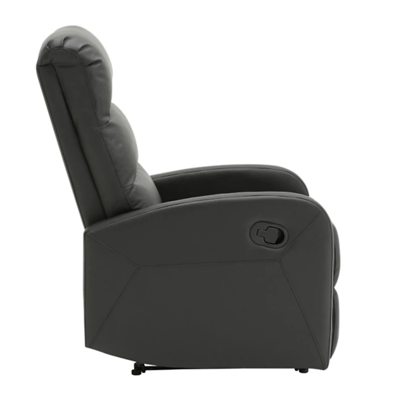 Black Faux Leather Dormi Recliner