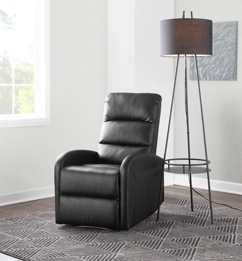 Black Faux Leather Dormi Recliner