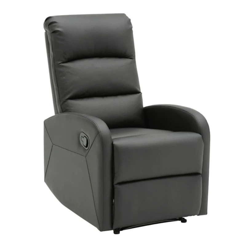 Black Faux Leather Dormi Recliner