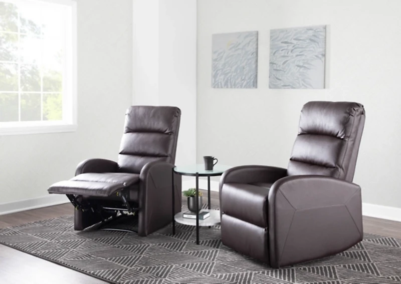 Brown Faux Leather Dormi Recliner