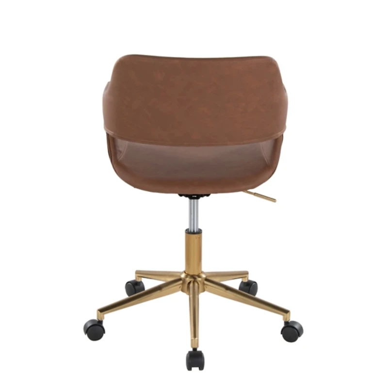 Faux Leather & Gold Marshall Office Chair