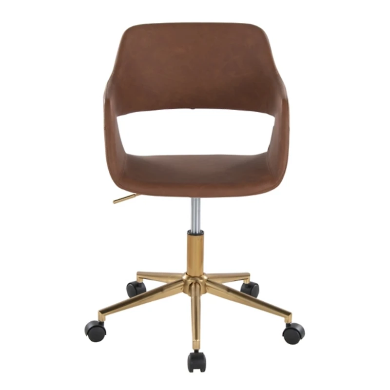 Faux Leather & Gold Marshall Office Chair