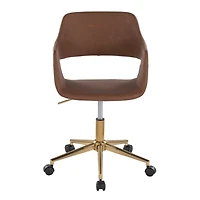 Faux Leather & Gold Marshall Office Chair