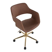 Faux Leather & Gold Marshall Office Chair