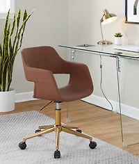 Faux Leather & Gold Marshall Office Chair