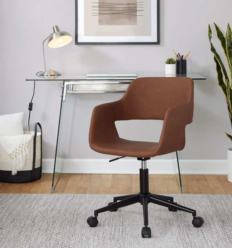 Faux Leather & Black Marshall Office Chair