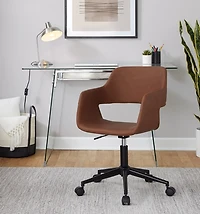Faux Leather & Black Marshall Office Chair