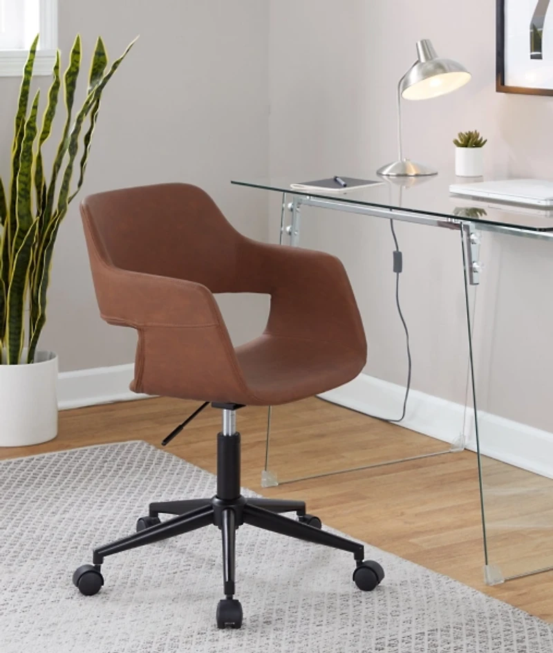 Faux Leather & Black Marshall Office Chair