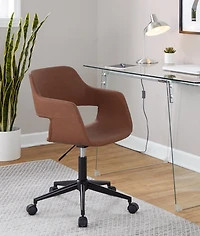 Faux Leather & Black Marshall Office Chair