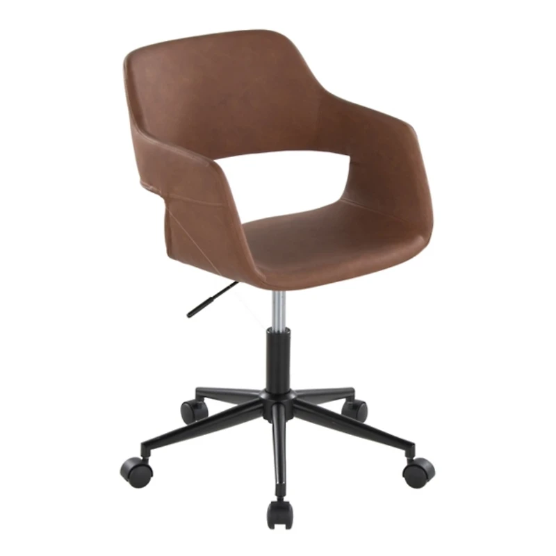 Faux Leather & Black Marshall Office Chair