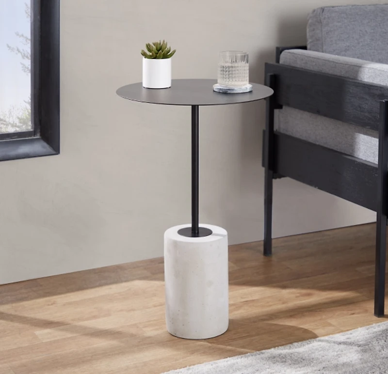 Black Metal & Concrete Janis Cocktail Table