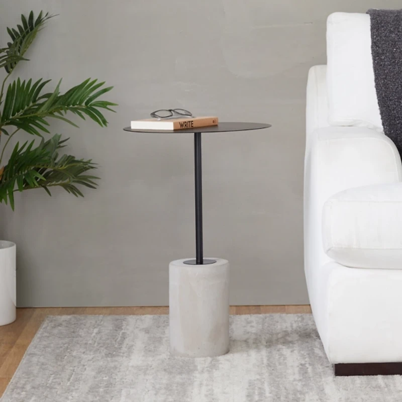 Black Metal & Concrete Janis Cocktail Table