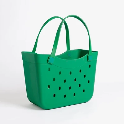 Dark Green Curve Carry-All Basket Tote