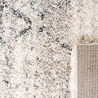 Gray and Ivory Fontana Shag Runner, 2x8