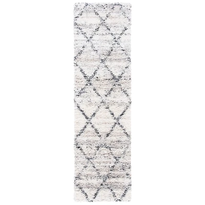 Gray and Ivory Fontana Shag Runner, 2x8