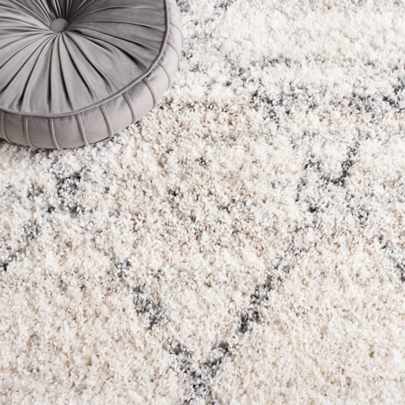 Gray and Ivory Fontana Shag Area Rug
