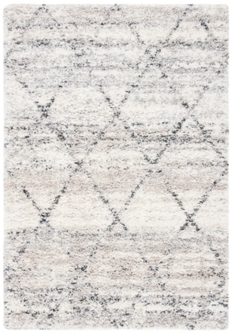 Gray and Ivory Fontana Shag Area Rug
