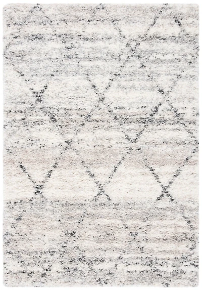 Gray and Ivory Fontana Shag Area Rug