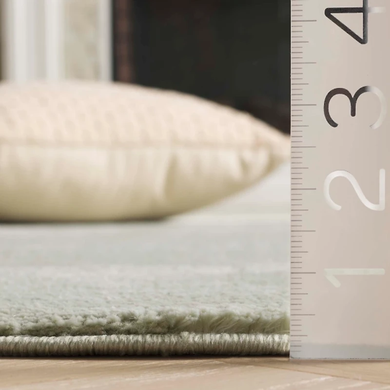 Solid Sage Green Revive Area Rug, 6x6