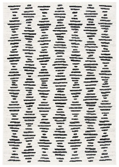 Black and Ivory Tulum Geometric Area Rug