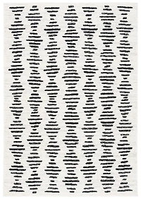 Black and Ivory Tulum Geometric Area Rug