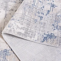 Gray and Blue Whisper Abstract Runner, 2x8