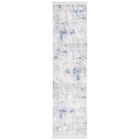 Gray and Blue Whisper Abstract Runner, 2x8