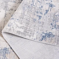Gray and Blue Whisper Abstract Area Rug