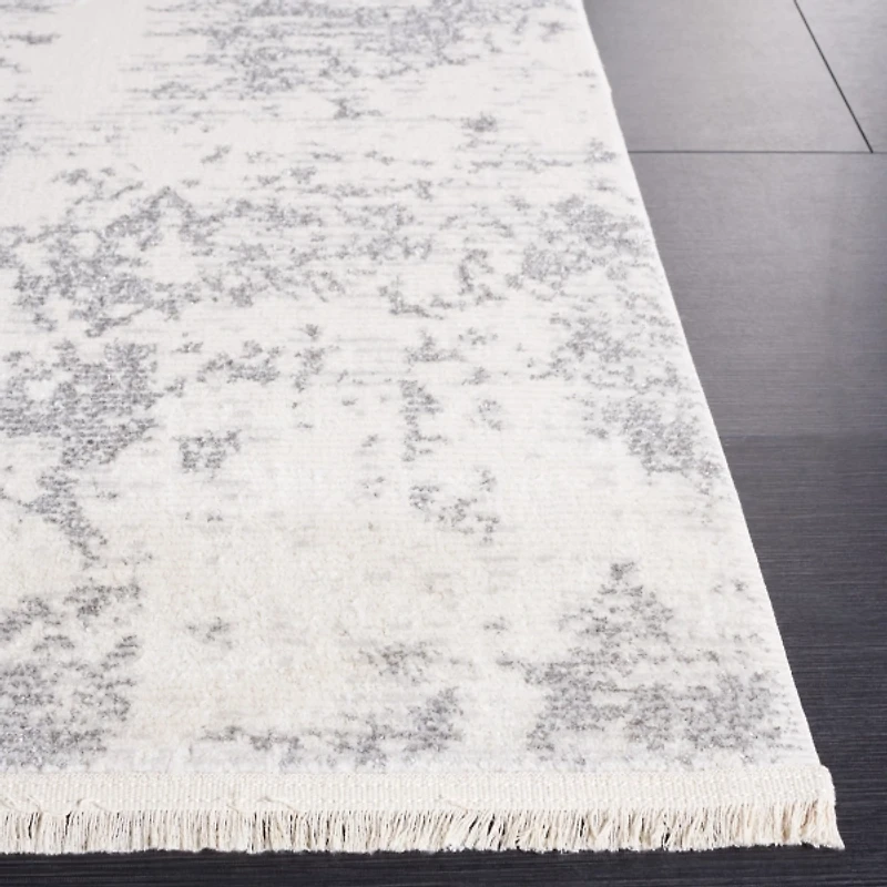 Gray and Ivory Whisper Abstract Area Rug