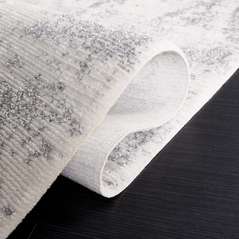 Gray and Ivory Whisper Abstract Area Rug
