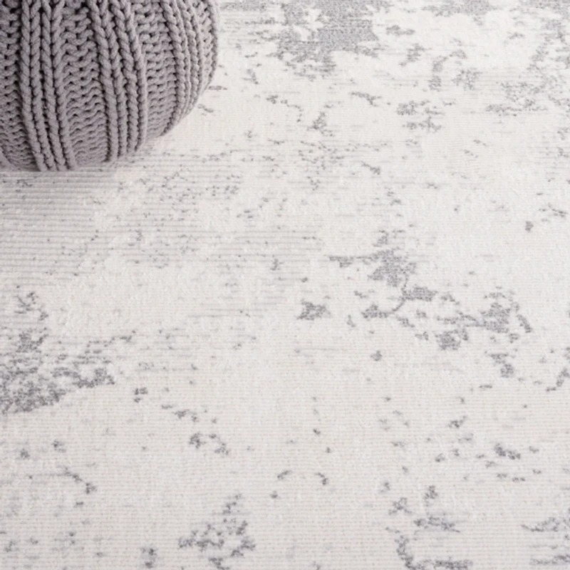 Gray and Ivory Whisper Abstract Area Rug