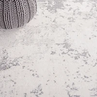 Gray and Ivory Whisper Abstract Area Rug