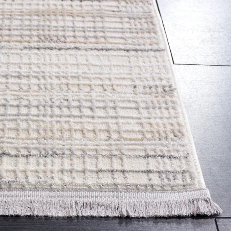 Gray and Ivory Whisper Striated Runner, 2x8